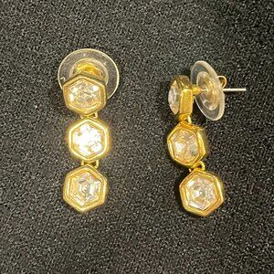 Swarovski Gold and Crystal dangle earrings - vintage